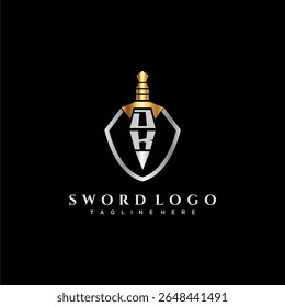 DK letter luxury monogram for shield and sword style image