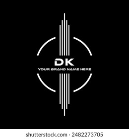 DK letter modern logo design on black color background
