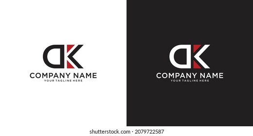 DK logo. Company logo. Monogram design. Letters D and K.