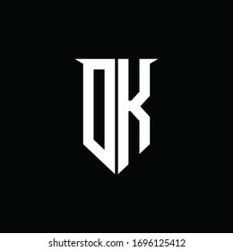 Dk Logo Monogram Emblem Shield Style Stock Vector (Royalty Free ...