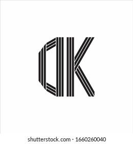 Estilo de esquema de monograma del logotipo DK aislado en fondo blanco