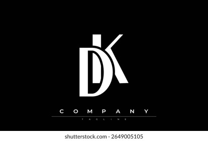 DK Modern Initials Logo Design. Branding logo with stylized initials showcasing bold design and modern aesthetic. Ideal for professional business branding or creative projects focusing on minimalistic