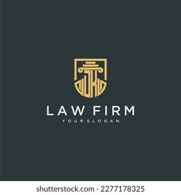 DK monogram initial for lawfirm logo ideas with creative polygon style design