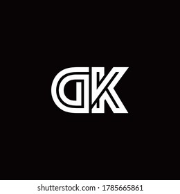Logo de monograma DK con plantilla de diseño de línea abstracta