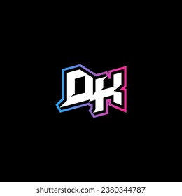 DK monogram logo design with abstract shape concept in vector