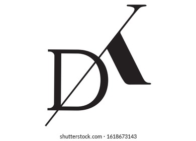 DK signature letter alphabet logo design in vector format
