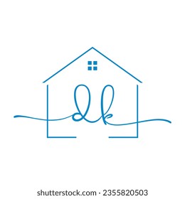 DK Signature Real Estate logo template vector ,Real Estate logos