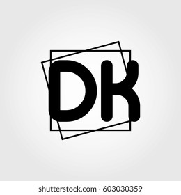 dk uppercase initials square frame business logo