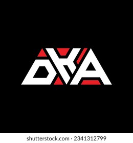 DKA Triangle Buchstaben Logo Design mit Dreiecksform. DKA Dreieck Logo Design Monogramm. DKA Dreieck-Vektorlogo-Vorlage mit roter Farbe. DKA dreieckiges Logo Einfach, elegant und luxuriös.