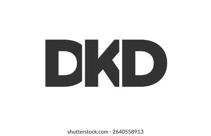 DKD logo design template with strong and modern bold text. Initial based vector logotype featuring simple and minimal typography. Trendy company identity ideal for businesses brand presence.