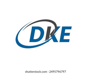 DKE letter creative modern elegant swoosh logo design