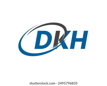 DKH letter creative modern elegant swoosh logo design