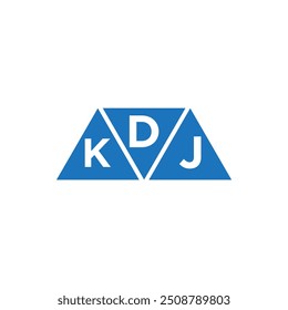 DKJ 3 triangle shape logo design on white background. DKJ creative initials letter logo concept.
