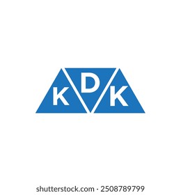 DKK 3 triangle shape logo design on white background. DKK creative initials letter logo concept.
