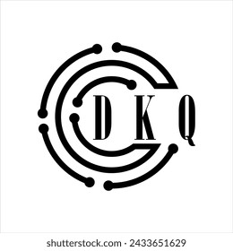 DKQ letter design. DKQ letter technology logo design on white background. DKQ Monogram logo design for entrepreneur and business