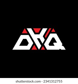 DKQ Dreieck-Buchstaben Logo-Design mit Dreiecksform. DKQ Dreieck Logo Design Monogramm. DKQ Dreieck Vektor Logo Vorlage mit roter Farbe. DKQ dreieckiges Logo Einfach, elegant und luxuriös.