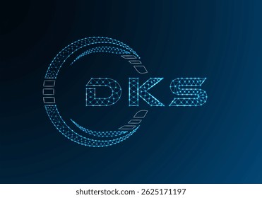 DKS low poly letter logo vector design. DKS lower poly logo design. 