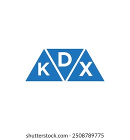 DKX 3 triangle shape logo design on white background. DKX creative initials letter logo concept.
