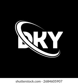 DKY logo. DKY letter. DKY letter logo design. Initials DKY logo linked with circle and uppercase monogram logo. DKY-typography for technology, business and real estate brand.