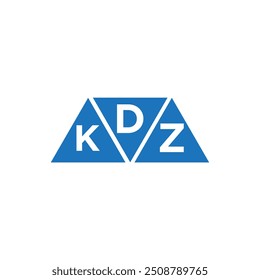 DKZ 3 triangle shape logo design on white background. DKZ creative initials letter logo concept.
