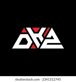 DKZ triangle letter logo design with triangle shape. DKZ triangle logo design monogram. DKZ triangle vector logo template with red color. DKZ triangular logo Simple, Elegant, and Luxurious design.