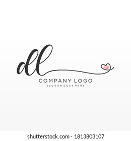 DL Beauty vector initial logo, handwriting logo of initial signature, wedding, fashion, jewelry, boutique, floral and botanical with creative template for any company or business.