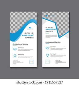 DL Corporate business advertising Layout modern elements abstract background blue Template flyer. Creative concept vector.