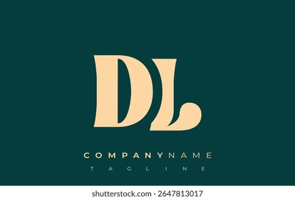DL Creative Abstract Typography Logo Design. Elegant logo combining bold typography and creative shapes, ideal for branding and identity solutions.