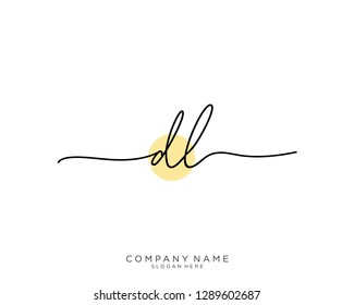 DL D L Initial handwriting logo template