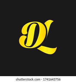 DL or D L letter alphabet logo design in vector format