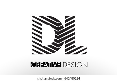 DL D L Lines Letter Design with Creative Elegant Zebra Vector Illustration.