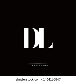 DL D L Logo Monogram with Black and White Colors