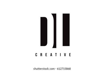 DL D L White Letter Logo Design with Black Square Vector Illustration Template.