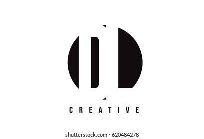 DL D L White Letter Logo Design with Circle Background Vector Illustration Template.
