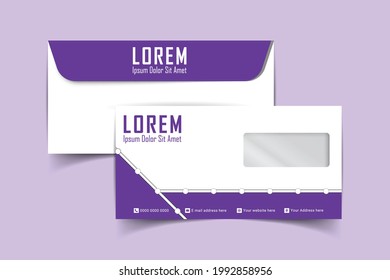 DL Envelope Design. Template For Advertising, Branding And Corporate Identity. Envelope With Window. Envelope Mockup For Design