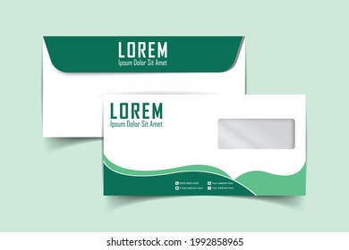 DL Envelope Design. Template For Advertising, Branding And Corporate Identity. Envelope With Window. Envelope Mockup For Design