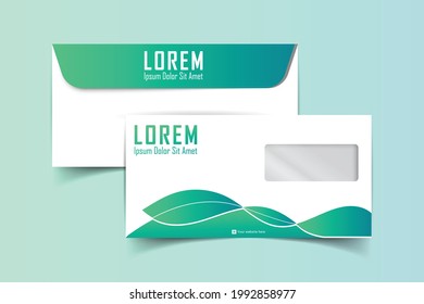 DL Envelope Design. Template For Advertising, Branding And Corporate Identity. Envelope With Window. Envelope Mockup For Design