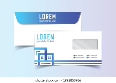 DL Envelope Design. Template For Advertising, Branding And Corporate Identity. Envelope With Window. Envelope Mockup For Design