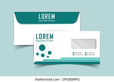 DL Envelope Design. Template For Advertising, Branding And Corporate Identity. Envelope With Window. Envelope Mockup For Design