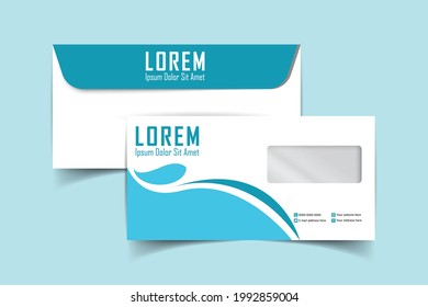 DL Envelope Design. Template For Advertising, Branding And Corporate Identity. Envelope With Window. Envelope Mockup For Design