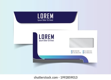 DL Envelope Design. Template For Advertising, Branding And Corporate Identity. Envelope With Window. Envelope Mockup For Design