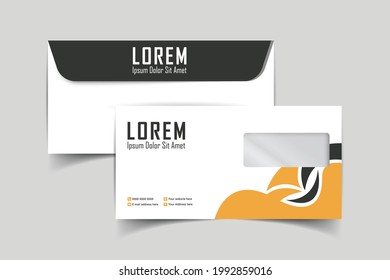 DL Envelope Design. Template For Advertising, Branding And Corporate Identity. Envelope With Window. Envelope Mockup For Design