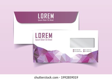 DL Envelope Design. Template For Advertising, Branding And Corporate Identity. Envelope With Window. Envelope Mockup For Design