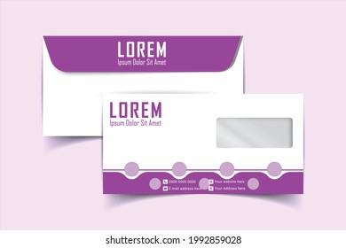 DL Envelope Design. Template For Advertising, Branding And Corporate Identity. Envelope With Window. Envelope Mockup For Design