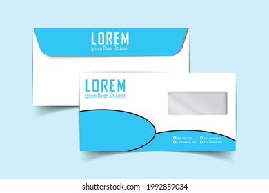 DL Envelope design. Template for advertising, branding and corporate identity. Envelope with window. Envelope mockup for design