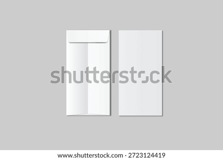 DL envelope mockup with blank paper mockup on neutral background, clean stationery composition for corporate branding, business correspondence, mailing design, invitation layout, print presentation	