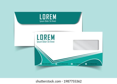 DL Envelope template with front and back. Luxury, Modern, Elegant, Professional Minimalist Business DL Size Envelope design. Vector illustration