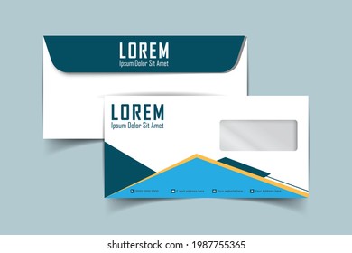 DL Envelope template with front and back. Luxury, Modern, Elegant, Professional Minimalist Business DL Size Envelope design. Vector illustration