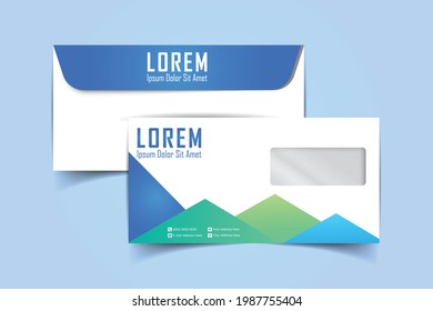 DL Envelope template with front and back. Luxury, Modern, Elegant, Professional Minimalist Business DL Size Envelope design. Vector illustration