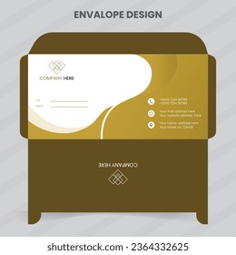 DL Envelope template with front and back. Luxury, Modern, Elegant, Professional Minimalist Business DL Size Envelope design. Vector illustration.